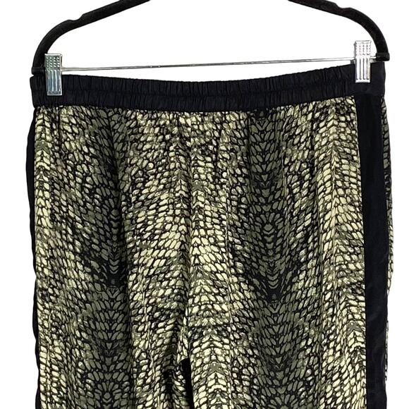 Trouve Womens Jogger Pants High Rise Snakeskin Pattern Elastic Fit Green Medium - Picture 7 of 10